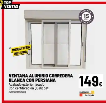 Brico Depôt Ventana aluminio corredera blanca con persiana oferta