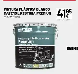 Brico Depôt Pintura plástica blanco mate 15 l restora premium oferta
