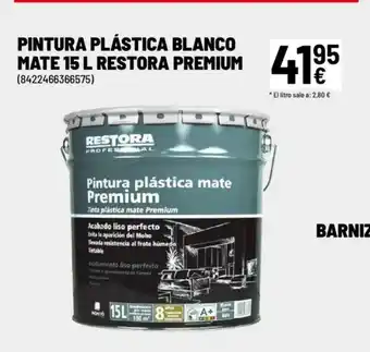 Brico Depôt Pintura plástica blanco mate 15 l restora premium oferta