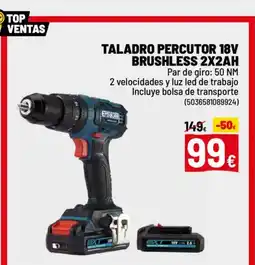 Brico Depôt Taladro percutor 18v brushless 2x2ah oferta