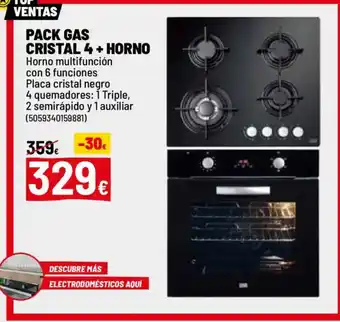 Brico Depôt Pack gas cristal 4+ horno oferta