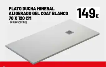 Brico Depôt Plato ducha mineral aligerado gel coat blanco oferta