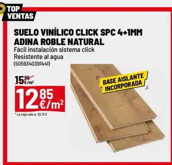 Brico Depôt Suelo vinílico click spc 4+1mm adina roble natural oferta