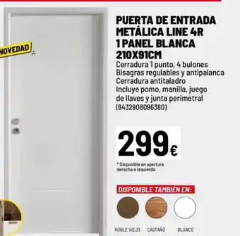 Brico Depôt Puerta de entrada metálica line 4r 1 panel blanca oferta