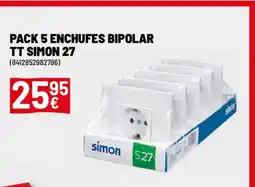 Brico Depôt Pack 5 enchufes bipolar tt simon 27 oferta