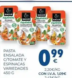 CashDiplo Pasta ensalada c/tomate y espinacas oferta
