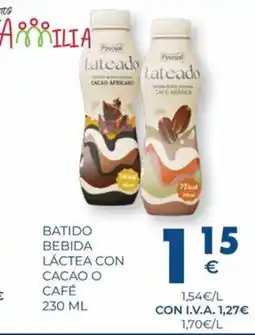 CashDiplo Batido bebida láctea con cacao o café oferta