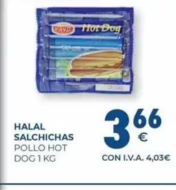 CashDiplo Halal salchichas pollo hot dog oferta