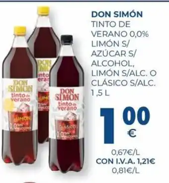 CashDiplo DON SIMON Tinto de verano 0,0% limón s/ alcohol oferta