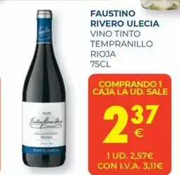 CashDiplo FAUSTINO RIVERO ULECIA Vino tinto tempranillo oferta