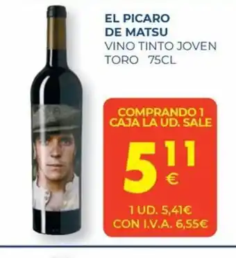 CashDiplo EL PICARO DE MATSU Vino tinto joven toro oferta