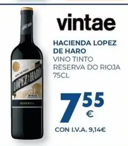 CashDiplo HACIENDA LOPEZ DE HARO Vino tinto reserva do rioja oferta