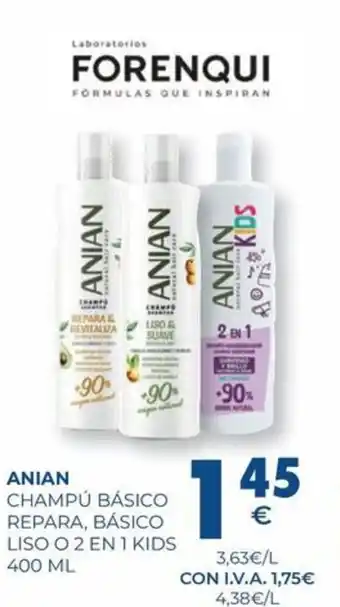 CashDiplo ANIAN Champú básico repara, básico liso o 2 en 1 oferta