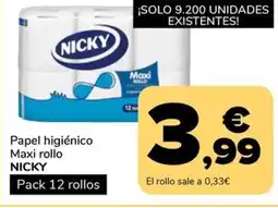 Supeco NICKY Papel higiénico Maxi rollo oferta