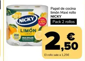 Supeco NICKY Papel de cocina limón Maxi rollo oferta