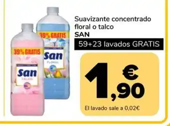 Supeco SAN Suavizante concentrado floral o talco oferta