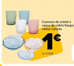 Supeco Cuencos de cristal o vasos de vidrio Keops varios colores oferta