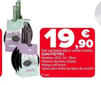 Supeco SAN PIETRO Set sartenes lila o verde menta oferta
