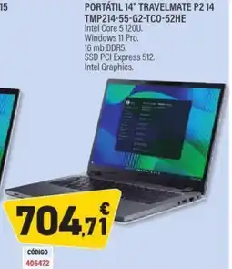 Carlin Portátil 14" travelmate p2 14 oferta