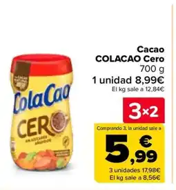 Carrefour COLACAO Cacao Cero oferta
