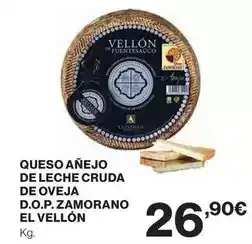 El Corte Inglés Queso anejo de leche cruda de oveja d.o.p. zamorano oferta