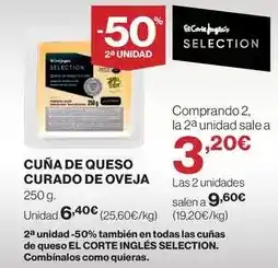 El Corte Inglés Cuna de queso curado de oveja oferta