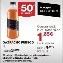 El Corte Inglés Gazpacho fresco oferta