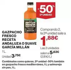 El Corte Inglés Garcia millan - gazpacho fresco receta andaluza o suave oferta