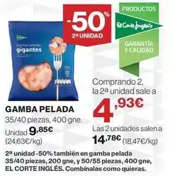 El Corte Inglés Gamba pelada oferta