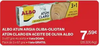 El Corte Inglés Albo - atun argia oliba-oliotan atún claro en aceite de oliva oferta