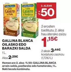 El Corte Inglés Gallina blanca - oilasko edo barazki oferta