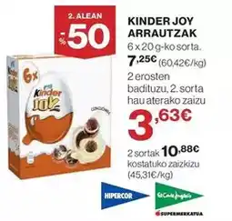 El Corte Inglés Kinder - joy arratzak oferta
