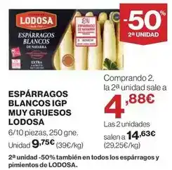 El Corte Inglés Lodosa - esparragos blancos igp muy gruesos oferta