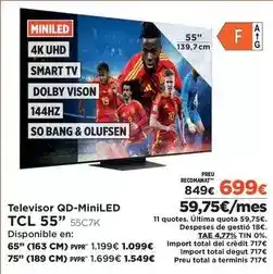 El Corte Inglés Tcl - televisor qd-miniled 55 oferta
