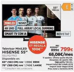 El Corte Inglés Hisense - televisor miniled oferta