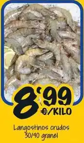 Cash Fresh Langostinos crudos 30/40 granel oferta