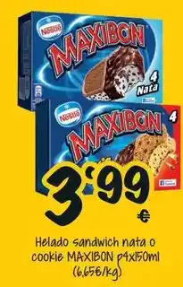 Cash Fresh Nestlé - helado sandwich nata o cookie maxibon oferta