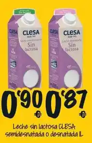 Cash Fresh Clesa - leche sin lactosa semidesnatada o desnatada oferta