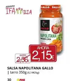 Supermercados MAS Gallo - salsa napolitana oferta