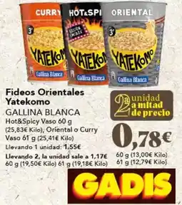 Gadis Gallina blanca - fideos orientales yatekomo oferta