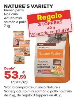 Kiwoko Nature's variety - pienso perro no grain adulto mini salmon o pollo oferta