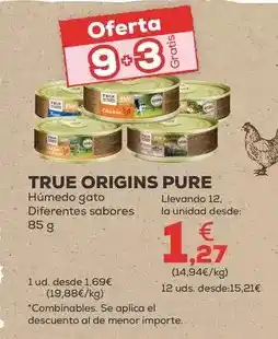 Kiwoko True origins - pure humedo gato diferentes sabores oferta