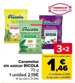 Carrefour RICOLA Caramelos sin azúcar oferta