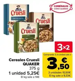 Carrefour QUAKER Cereales Cruesli oferta