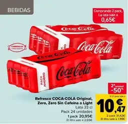 Carrefour COCA-COLA Refresco Original, Zero, Zero Sin Cafeína o Light oferta