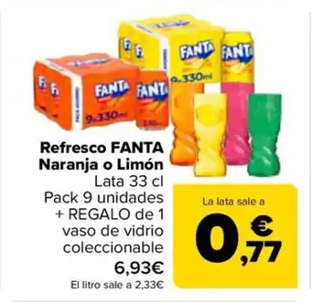 Carrefour FANTA Refresco Naranja o Limón oferta