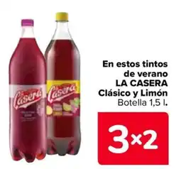 Carrefour LA CASERA En estos tintos de verano Clásico y Limón oferta