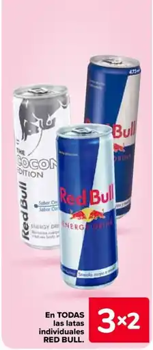 Carrefour RED BULL En todas las latas individuales oferta