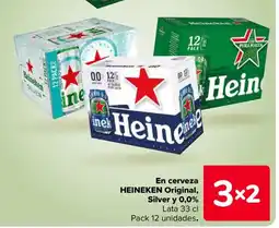 Carrefour HEINEKEN En cerveza Original, Silver y 0,0% oferta