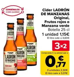 Carrefour LADRÓN DE MANZANAS Cider Original, Frutos rojos o Manzana verde oferta
